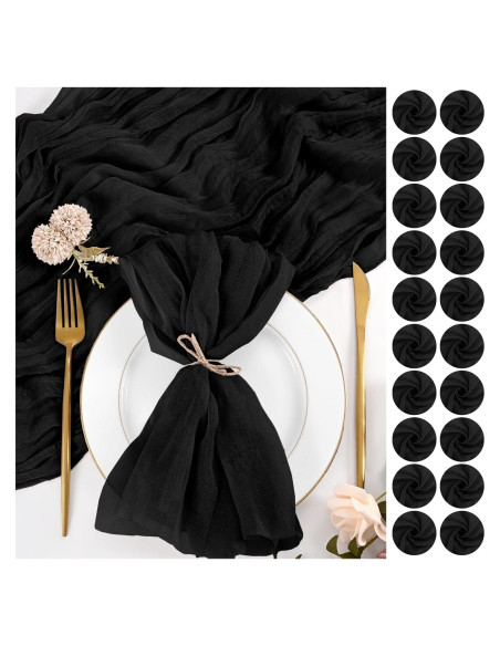 Paquete de 100 Servilletas de Gasa Negras 50x50 cm Lumaycens