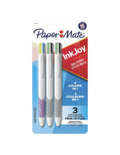 Bolígrafos retráctiles Paper Mate InkJoy Quatro, 3 unidades, punta media