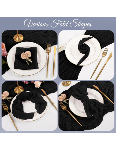 Paquete de 100 Servilletas de Gasa Negras 50x50 cm Lumaycens