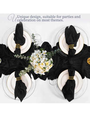 Paquete de 100 Servilletas de Gasa Negras 50x50 cm Lumaycens