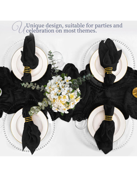 Paquete de 100 Servilletas de Gasa Negras 50x50 cm Lumaycens