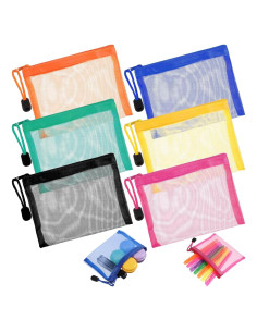 6 Bolsas Cosméticas de Malla Nylon FdcZeyxior 12.7x10.2cm