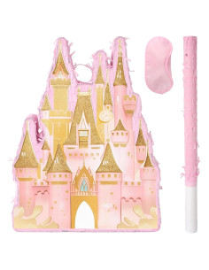 Piñata Castillo de Princesa JOARHONAL - Rosa 42 cm para Cumpleaños
