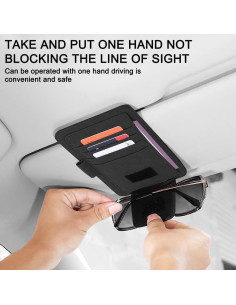 Organizador de Visera de Sol SENHAI 2 Pcs Beige y Negro 2