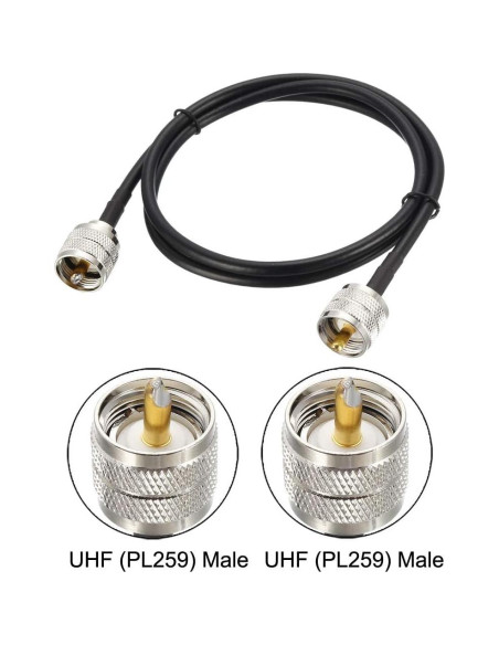 Cable Coaxial RG58 uxcell 2.44m UHF Masculino a Masculino Cable Coaxial RG58 uxcell 2.44m UHF Masculino a Masculino