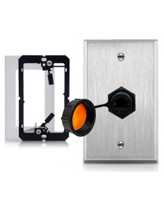 Placa de Pared Ethernet CAT6 ETS Acero Inoxidable IP68