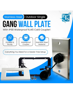 Placa de Pared Ethernet CAT6 ETS Acero Inoxidable IP68 2