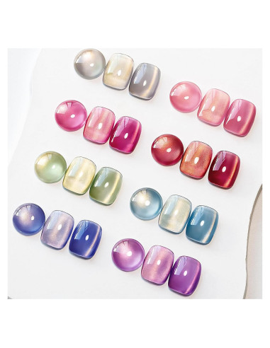 Set de Esmalte de Uñas Gel MIZHSE Efecto Ojo de Gato 8 Colores