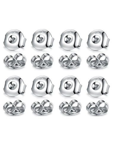 16 Piezas Respaldos de Pendientes Catinee Plata 925 Oro 14k