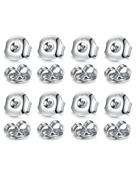16 Piezas Respaldos de Pendientes Catinee Plata 925 Oro 14k