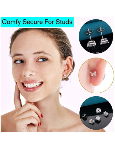 16 Piezas Respaldos de Pendientes Catinee Plata 925 Oro 14k