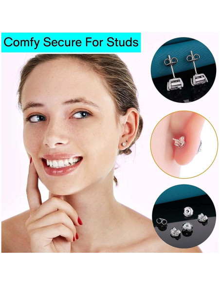 16 Piezas Respaldos de Pendientes Catinee Plata 925 Oro 14k