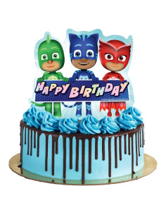 Toppers de pastel PJ Masks - Decoraciones de cumpleaños 10 cm