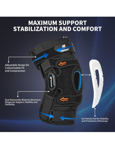 Férula para Rodilla Timtakbo XL con Estabilizadores y Gel