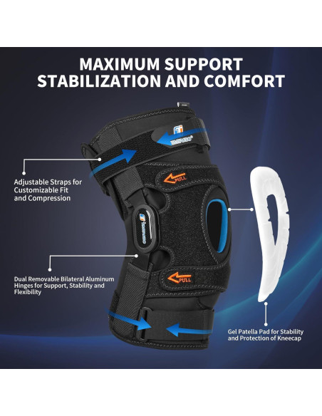 Férula para Rodilla Timtakbo XL con Estabilizadores y Gel