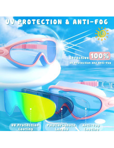 Gafas de natación COOLOO para niños 3 a 15 años Antivaho UV 2