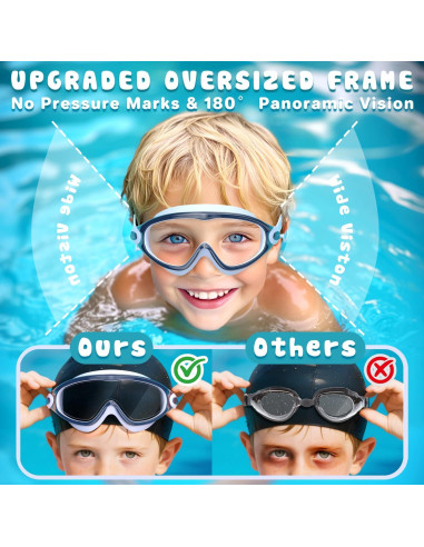 Gafas de natación COOLOO para niños 3 a 15 años Antivaho UV