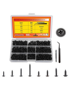 Kit de 400 Tornillos Autoperforantes Acero Carbono M3 M3.5 M4 M5