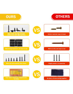Kit de 400 Tornillos Autoperforantes Acero Carbono M3 M3.5 M4 M5 2
