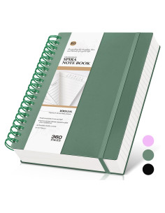 Cuaderno de espiral B5 MUAHLIUB 360 páginas 100GSM Verde