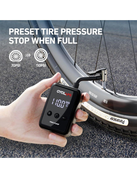 Bomba de Bicicleta Eléctrica CYCLAMI 150 PSI Mini Portátil