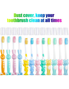 Set de 12 Cepillos de Dientes Patelai para Niños con Ventosa 2