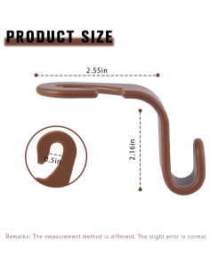 Ganchos para Reposacabezas de Coche GaRhomxy, Paquete de 4, Marrón 2