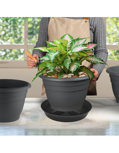 Paquete de 4 platos para plantas 20-43 cm Feyvdzv