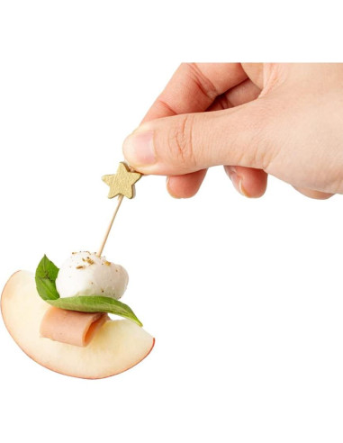 Palitos de Canapé de Bambú Dorado 8.89 cm - 100 Unidades Restaurantware