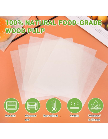 Papel Pergamino Antiadherente BYKITCHEN 300 Hojas 15.24 cm