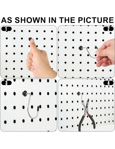 60 Bloqueos de Ganchos para Tablero de Perforación PEUTIER Negro