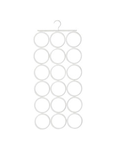 Perchero Organizador de Bufandas VUFVOID 18 Anillos Blanco 71.4 cm
