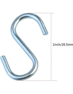 Ganchos en S Nydotd 180 Pcs Metal 26mm Azul Plateado 2