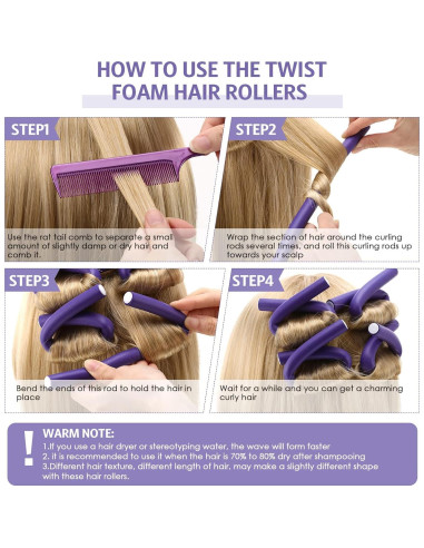 Varillas Flexibles para Rizar el Cabello WILLBOND 60 Piezas