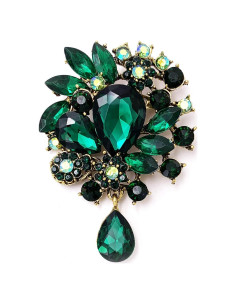 Broche Vintage LAXPICOL con Cristal Azul y Rhinestone