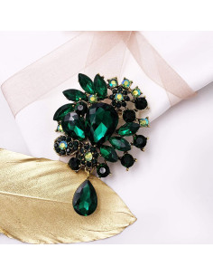 Broche Vintage LAXPICOL con Cristal Azul y Rhinestone 2