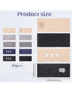 Extensores de Cintura Ajustables Bruislard - 10 Pcs, Unisex 2