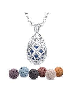 Collar Difusor de Aromaterapia Infuseu con 7 Piedras de Lava 61 cm