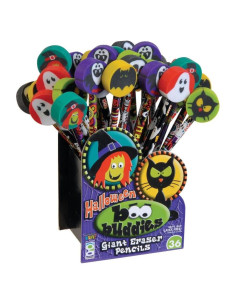 Lápices Boo Buddies Geddes N 2 con Gomas Gigantes - 36 Pzas