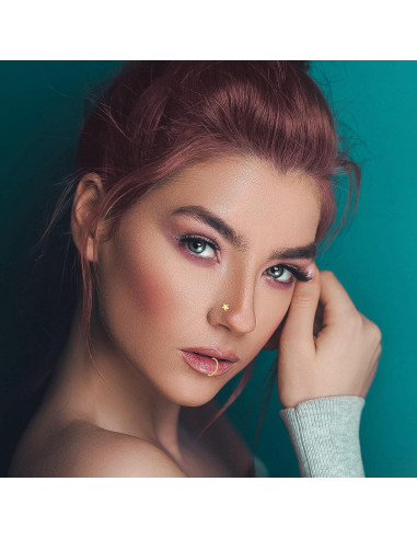 Hicdaw 60 Pcs Aros Nasales Acero Quirúrgico 20G Oro