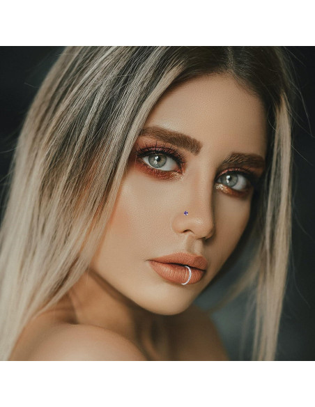 Hicdaw 60 Pcs Aros Nasales Acero Quirúrgico 20G Oro