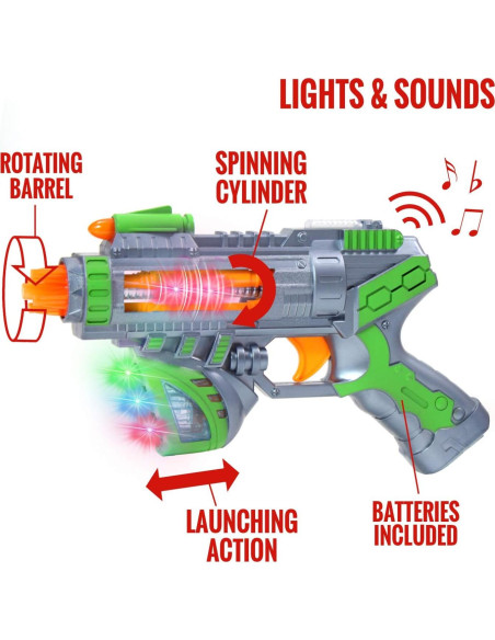 Pistola de Juguete Blaster Sónico Espacial Kidplokio - Verde