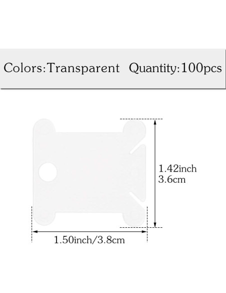100 Bobinas de Hilo de Plástico Transparente LOKUNN 3.81x3.56cm