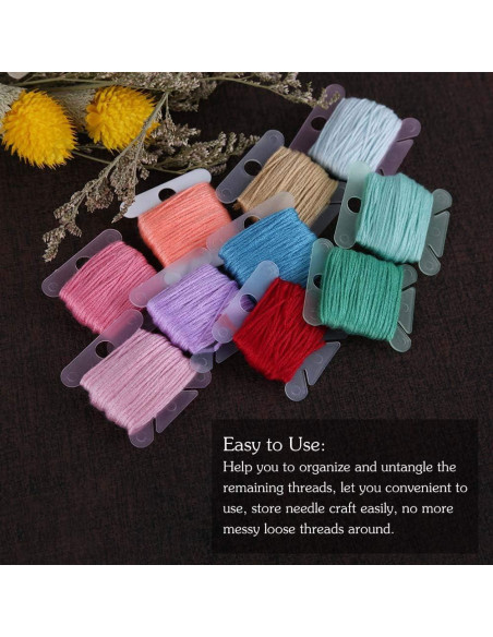 100 Bobinas de Hilo de Plástico Transparente LOKUNN 3.81x3.56cm