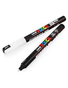 Marcadores de Pintura Posca Uni PC-1MR 0.7mm Negro y Blanco - 2 Unidades