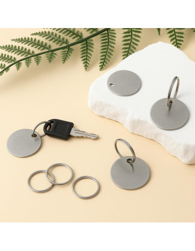 100 Etiquetas Metálicas Redondas Acero Inoxidable 30mm