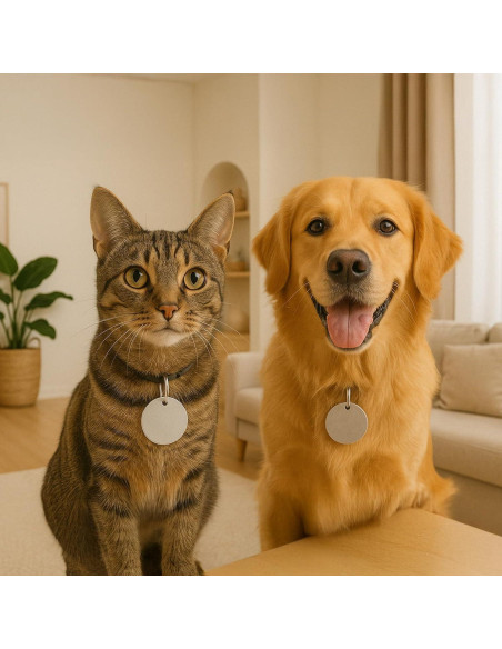 100 Etiquetas Metálicas Redondas Acero Inoxidable 30mm