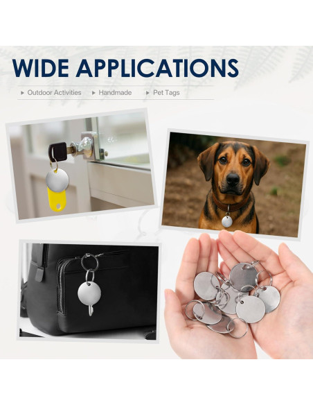 100 Etiquetas Metálicas Redondas Acero Inoxidable 30mm