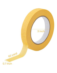 Cinta de Enmascarar Lichamp Amarilla 18mm x 50m - 10 Rollos 2