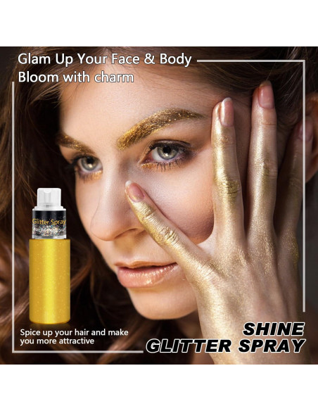 Spray de Brillo Corporal Meilury 10g - Holográfico Oro